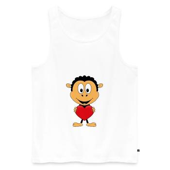 SCHAF - HERZ - LIEBE - LOVE - TIER - KIND - BABY - Männer Premium Bio Tank Top - Weiß - Vorne - Michal (187cm)
