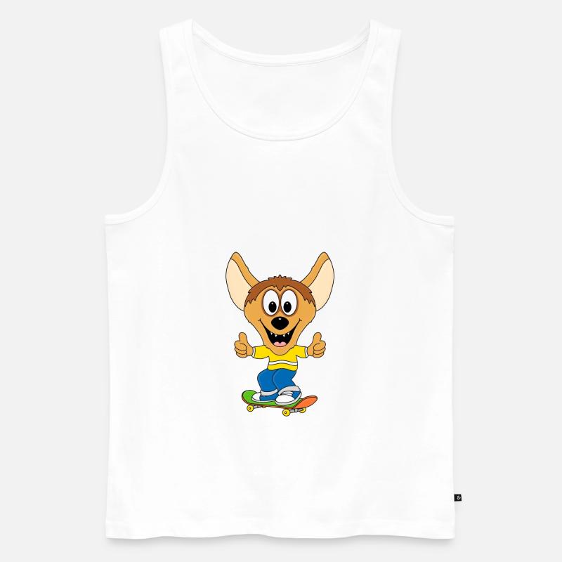 SKATEBOARD - HYÄNE - TIER - SPORT - KINDER - Männer Premium Bio Tank Top - Weiß