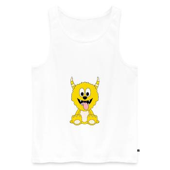 MONSTER - TIER - KINDER - BABY - Männer Premium Bio Tank Top - Weiß - Vorne - Michal (187cm)