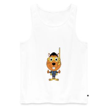 TAUCHER - BIBER - OTTER - MARDER - TAUCHEN - Männer Premium Bio Tank Top - Weiß - Vorne - Michal (187cm)