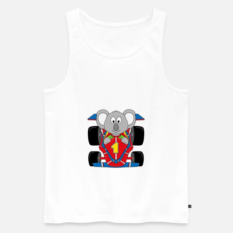 KOALA - RENNAUTO - RENNFAHRER - AUTORENNEN - Männer Premium Bio Tank Top - Weiß