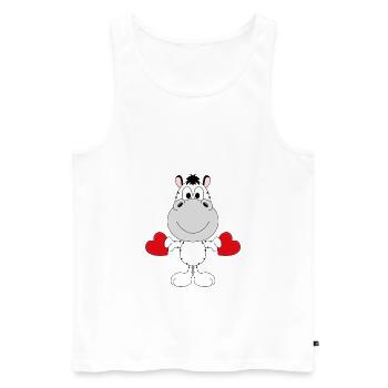 ZEBRA - LIEBE - LOVE - TIER - TIERISCH - VERLIEBT - Männer Premium Bio Tank Top - Weiß - Vorne - Michal (187cm)