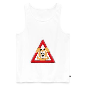 ACHTUNG - HUND - TIER - TIERISCH - HUNDE - Männer Premium Bio Tank Top - Weiß - Vorne - Michal (187cm)