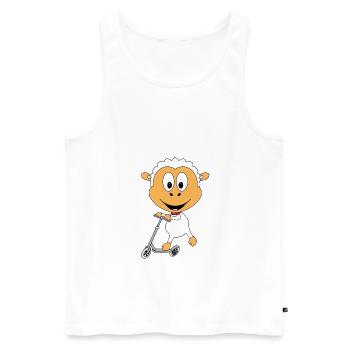 SCHAF - ROLLER - TIER - TIERISCH - SPORT - Männer Premium Bio Tank Top - Weiß - Vorne - Michal (187cm)