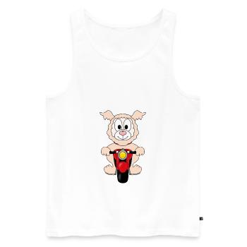ALPAKA - LAMA - MOTORRAD - BIKER - MOTORSPORT - Männer Premium Bio Tank Top - Weiß - Vorne - Michal (187cm)