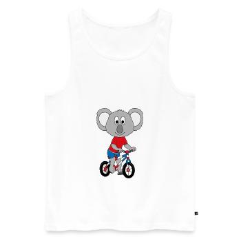 KOALA - FAHRRAD - TIER - TIERISCH - SPORT - Männer Premium Bio Tank Top - Weiß - Vorne - Michal (187cm)