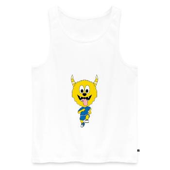 MONSTER - LAUFEN - JOGGEN - MARATHON - SPORT - Männer Premium Bio Tank Top - Weiß - Vorne - Michal (187cm)