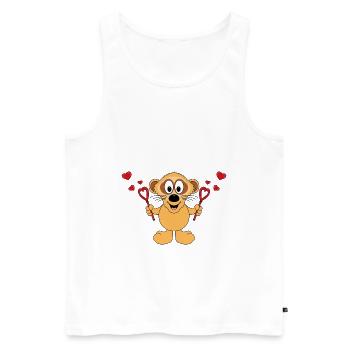 ERDMÄNNCHEN - SEIFENBLASEN - LIEBE - LOVE - Männer Premium Bio Tank Top - Weiß - Vorne - Michal (187cm)