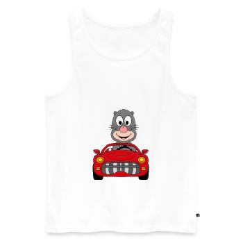 MAULWURF - CABRIO - AUTO - TIER - TIERISCH - FUN - Männer Premium Bio Tank Top - Weiß - Vorne - Michal (187cm)