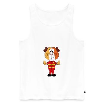 MEERSCHWEINCHEN - FEUERWEHRMANN - FEUERWEHR - TIER - Männer Premium Bio Tank Top - Weiß - Vorne - Michal (187cm)