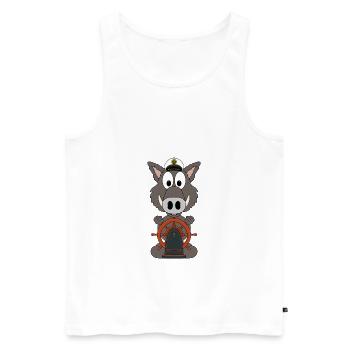 WILDSCHWEIN - KAPITÄN - MEER - SEE - TIER - BOOT - Männer Premium Bio Tank Top - Weiß - Vorne - Michal (187cm)