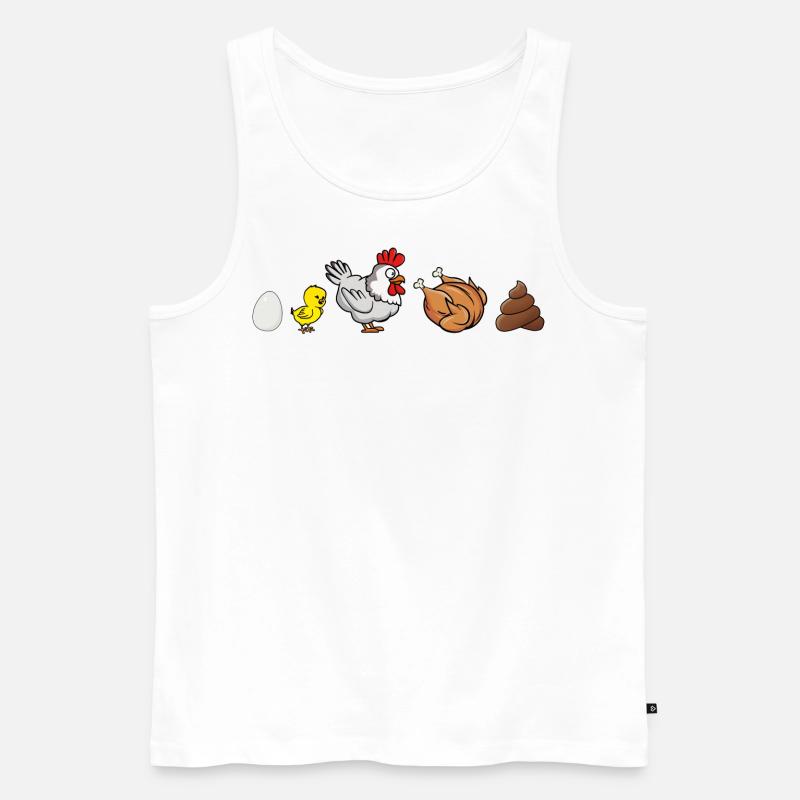 Evolution of Chicken - Männer Premium Bio Tank Top - Weiß