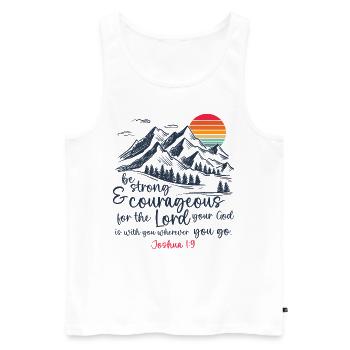 Jesus Christ - Christian Shirt Bible Verse - Men's Premium Organic Tank Top - white - Front - AI Model Male 178 light (178cm)