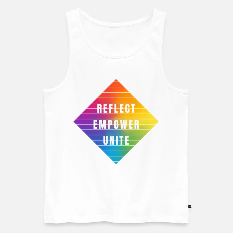PRIDE Reflect empower unite - Männer Premium Bio Tank Top - Weiß