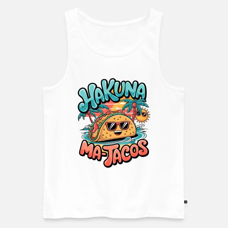 Hakuna Ma-Tacos - Männer Premium Bio Tank Top - Weiß