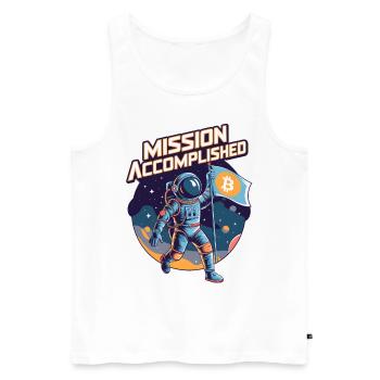 Mission erfüllt - Männer Premium Bio Tank Top - Weiß - Vorne - AI Model Male 178 light (178cm)