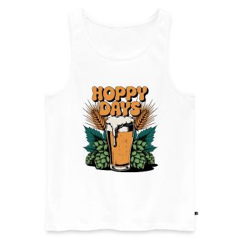 Hoppy Days - Männer Premium Bio Tank Top - Weiß - Vorne - AI Model Male 178 light (178cm)