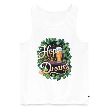 Hopfen und Träume - Männer Premium Bio Tank Top - Weiß - Vorne - Michal (187cm)