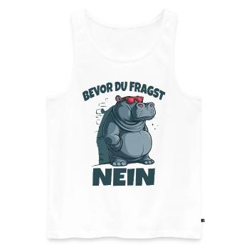 Bevor du Fragst Nein Sprüche - Männer Premium Bio Tank Top - Weiß - Vorne - Michal (187cm)