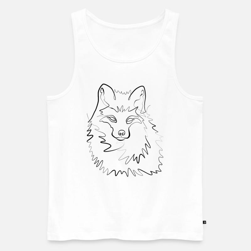 Fuchs intelligent - one line drawing - Männer Premium Bio Tank Top - Weiß