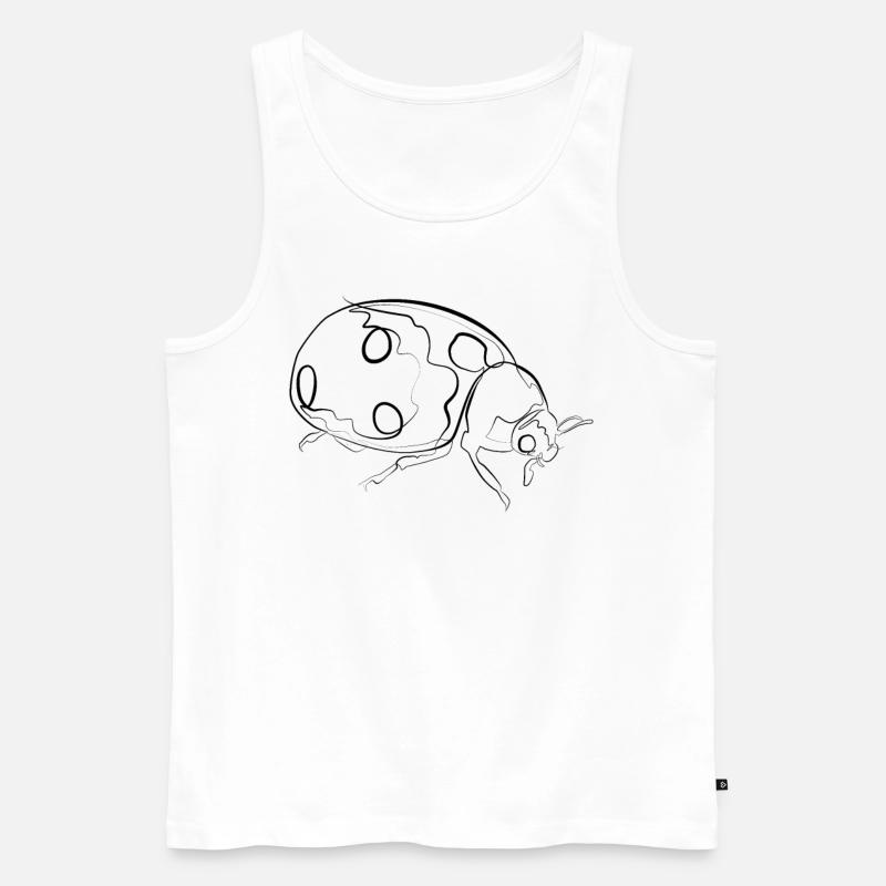 Marienkäfer - one line drawing - Männer Premium Bio Tank Top - Weiß
