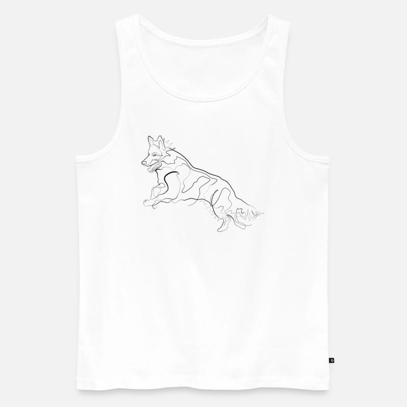 Schäferhund - one line drawing - Männer Premium Bio Tank Top - Weiß