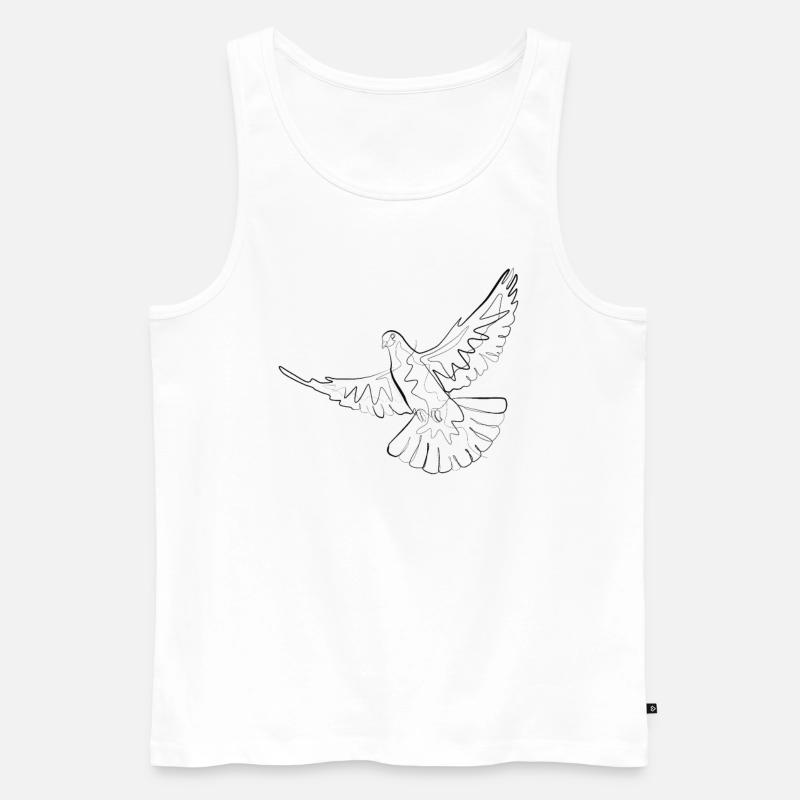 Taube - one line drawing - Männer Premium Bio Tank Top - Weiß