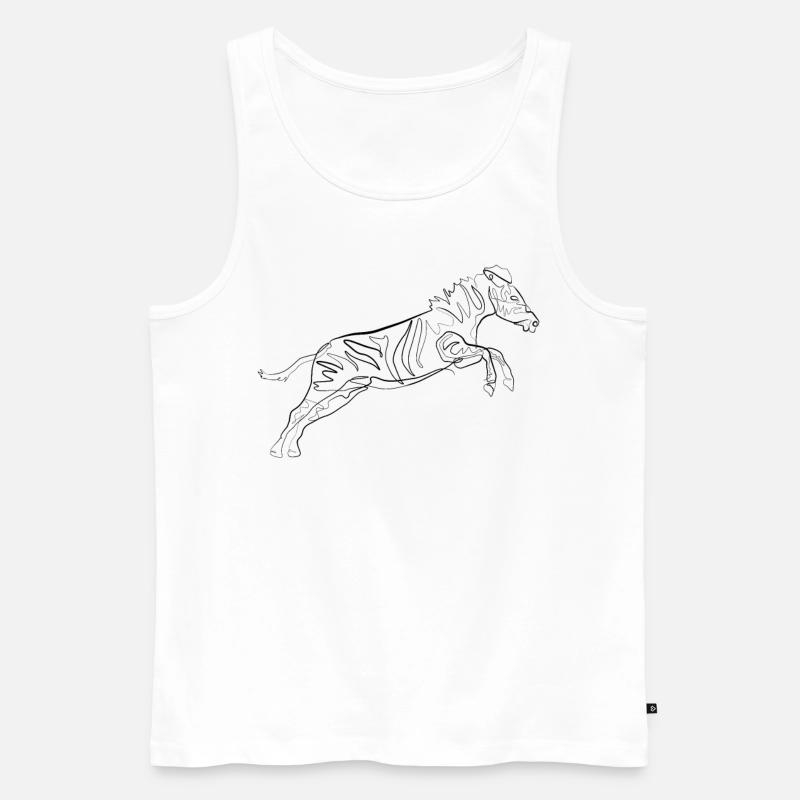 Zebra - one line drawing - Männer Premium Bio Tank Top - Weiß
