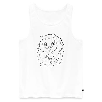 Wombat - one line drawing - Men's Premium Organic Tank Top - white - Front - Michal (187cm)