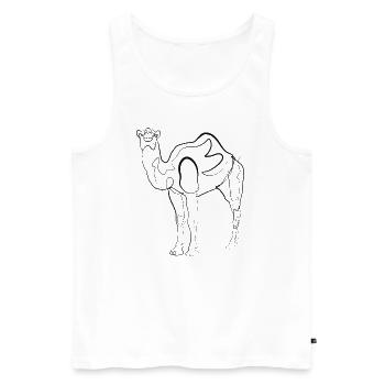 Camel Dromedary - one line drawing - Men's Premium Organic Tank Top - white - Front - Michal (187cm)