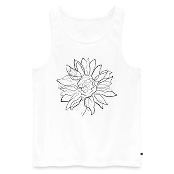 Sunflower Summer - one line drawing - Men's Premium Organic Tank Top - white - Front - Michal (187cm)