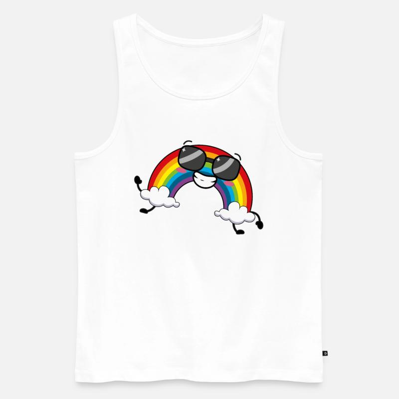 Regenbogen - Männer Premium Bio Tank Top - Weiß