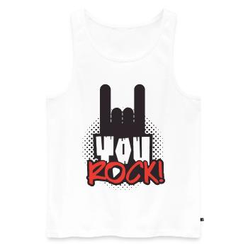 Musique rock - Débardeur bio Premium Homme - blanc - Devant - Michal (187cm)