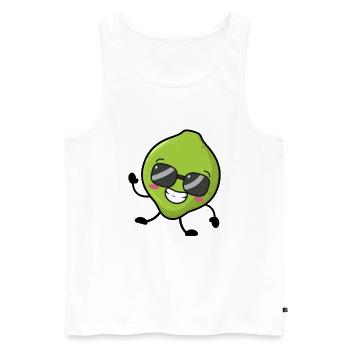 Cool lime - Men's Premium Organic Tank Top - white - Front - AI Model Male 178 light (178cm)