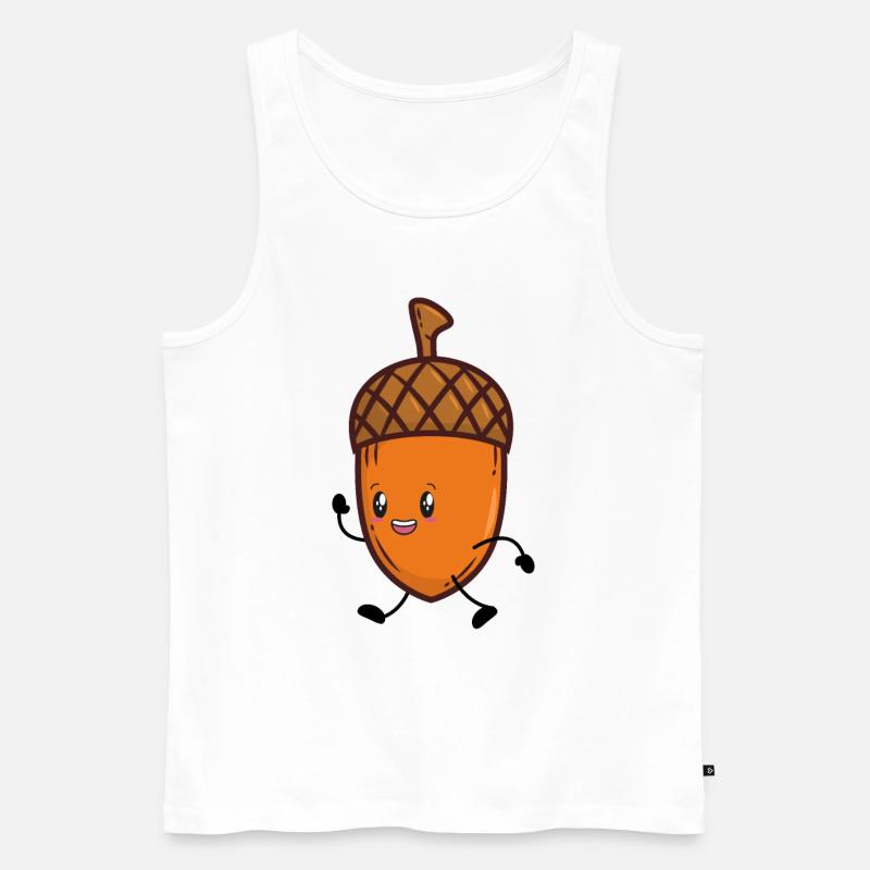 Eiche Herbst Eichel - Männer Premium Bio Tank Top - Weiß
