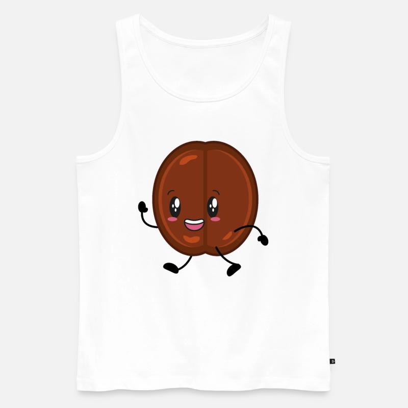 Kaffee Kaffeebohne - Männer Premium Bio Tank Top - Weiß