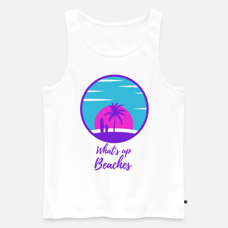 What's up Beaches - Männer Premium Bio Tank Top - Weiß