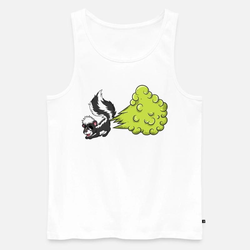 Stinktier Pups - Männer Premium Bio Tank Top - Weiß
