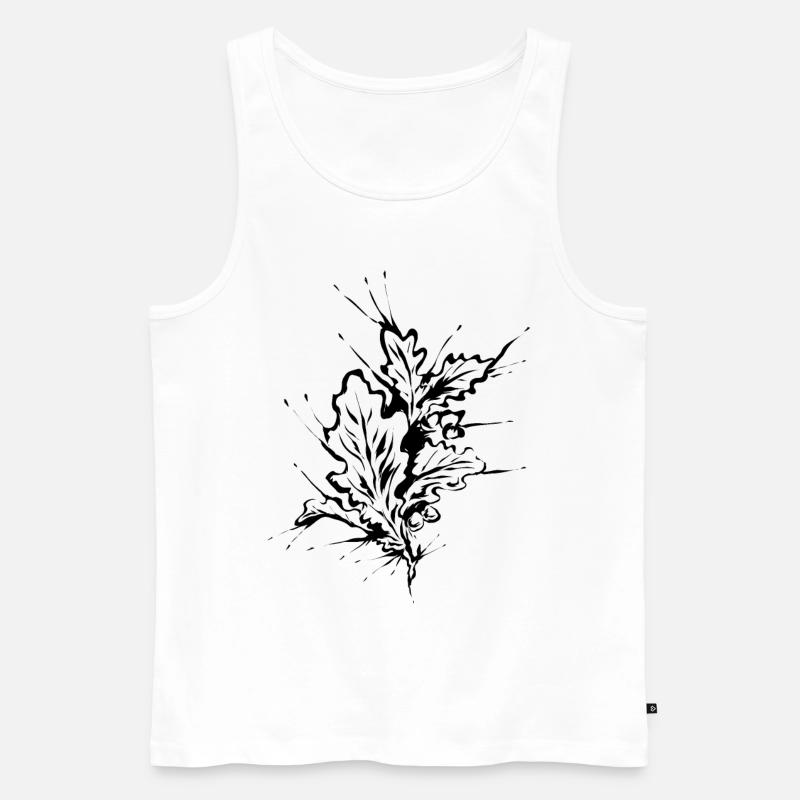 Eichen Eichenblatt - Männer Premium Bio Tank Top - Weiß