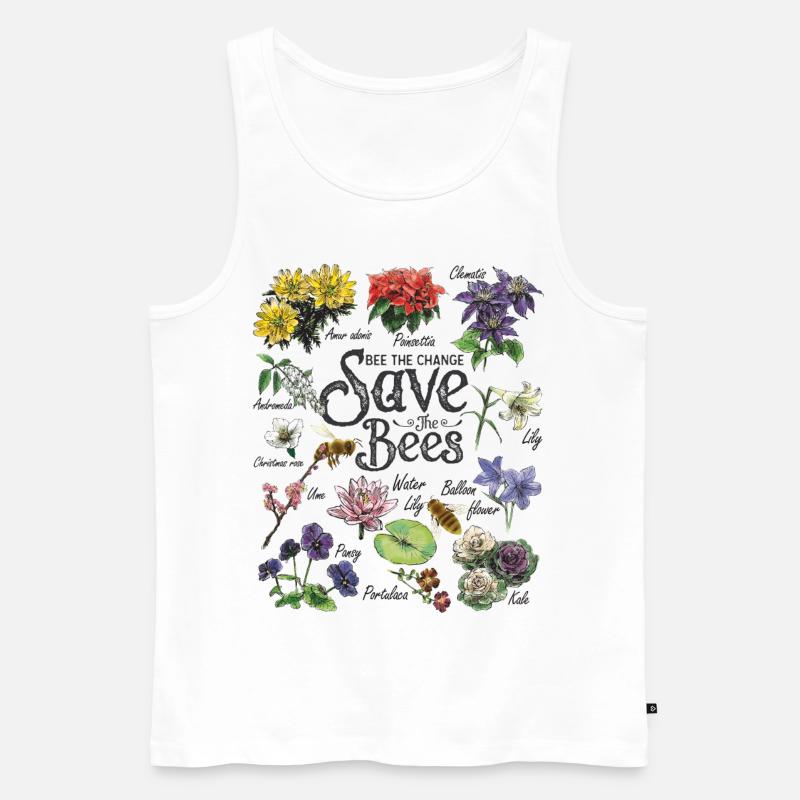 Save the Bees Art Gift - Männer Premium Bio Tank Top - Weiß