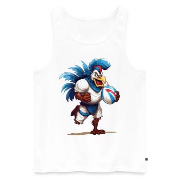 Rugby France Coq Ballon De Rugby Joueur Fan De Sport - Débardeur bio Premium Homme - blanc - Devant - AI Model Male 178 light (178cm)