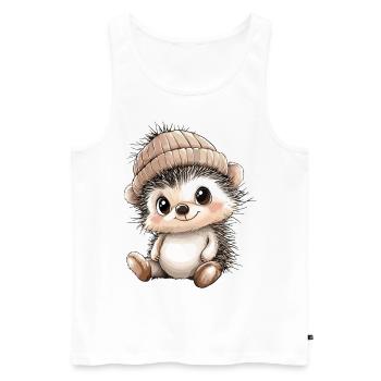 Igel Süß Niedlich Baby Kinder Tier Cartoon - Männer Premium Bio Tank Top - Weiß - Vorne - AI Model Male 178 light (178cm)