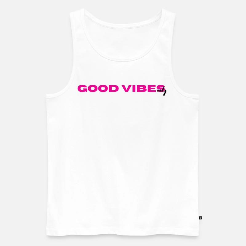 Good vibes only - Männer Premium Bio Tank Top - Weiß
