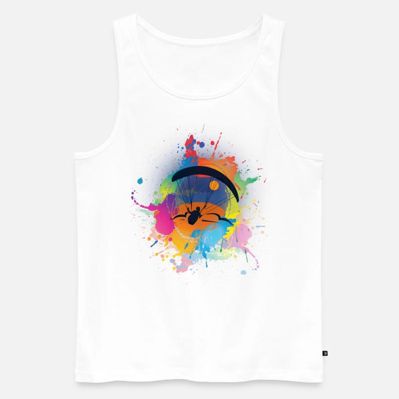 Gleitschirm Gleitschirm - Männer Premium Bio Tank Top - Weiß