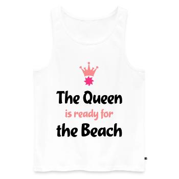 strand - Männer Premium Bio Tank Top - Weiß - Vorne - AI Model Male 178 light (178cm)