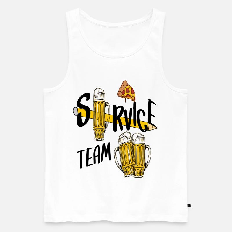 Service Team Bier - Männer Premium Bio Tank Top - Weiß