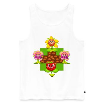 Jardinier amateur - Débardeur bio Premium Homme - blanc - Devant - Michal (187cm)