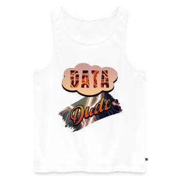 Data Dude - Men's Premium Organic Tank Top - white - Front - AI Model Male 178 light (178cm)