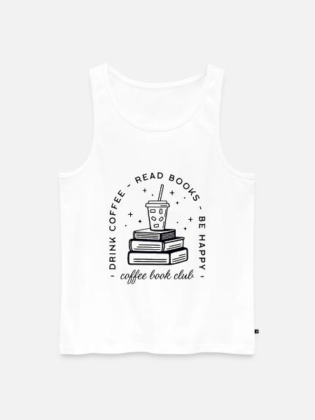 Bücher und Kaffee Lover Club lustiger Iced Latte - Männer Premium Bio Tank Top - Weiß