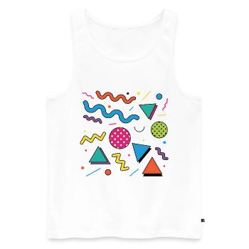 Neon-Geometrie: Knallige Formen - Männer Premium Bio Tank Top - Weiß - Vorne - AI Model Male 178 light (178cm)